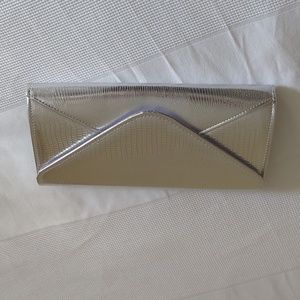 Silver clutch bag